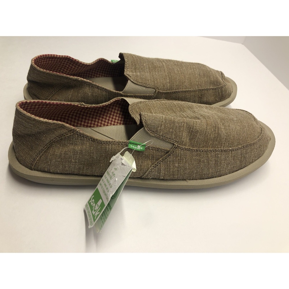 Sanuk Men's Vice Comfort Slip On Casual Shoe Loafer Brown Vintage 14 Mens New - Picture 4 of 6